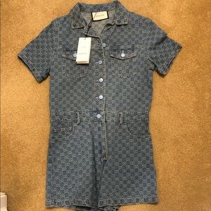Gucci Monogram Denim Romper